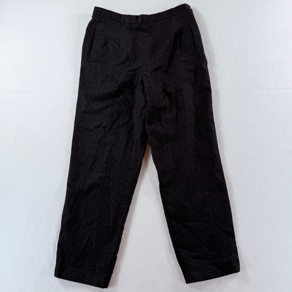 Talbots Wool Trousers Womens 4 Gray Side Zip Straight Leg Career Office Luxury